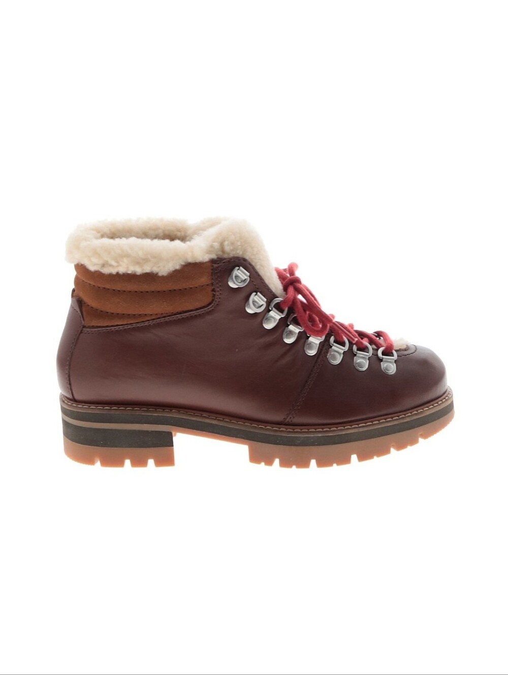 NWT Clarks Orianna Hiker Boots Size 10 Burgundy Leather Lug Sole